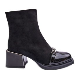 Bottes en Daim sur Bloc Massif S.Barski MR870-70 Noir le noir