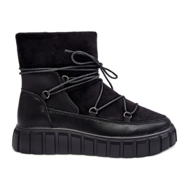Vinceza Bottes De Neige En Cuir Sur Plateforme Noir Maxava