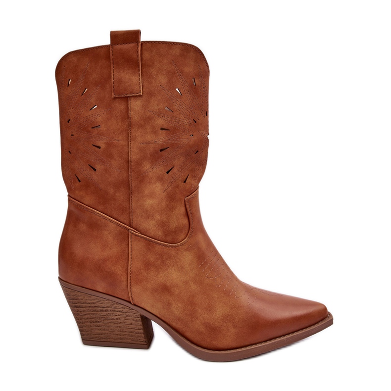 PH2 Bottes de cowboy à talons bas en cuir Ursuline camel brun PH2 Bottes de cowboy à talons bas en cuir Ursuline camel brun