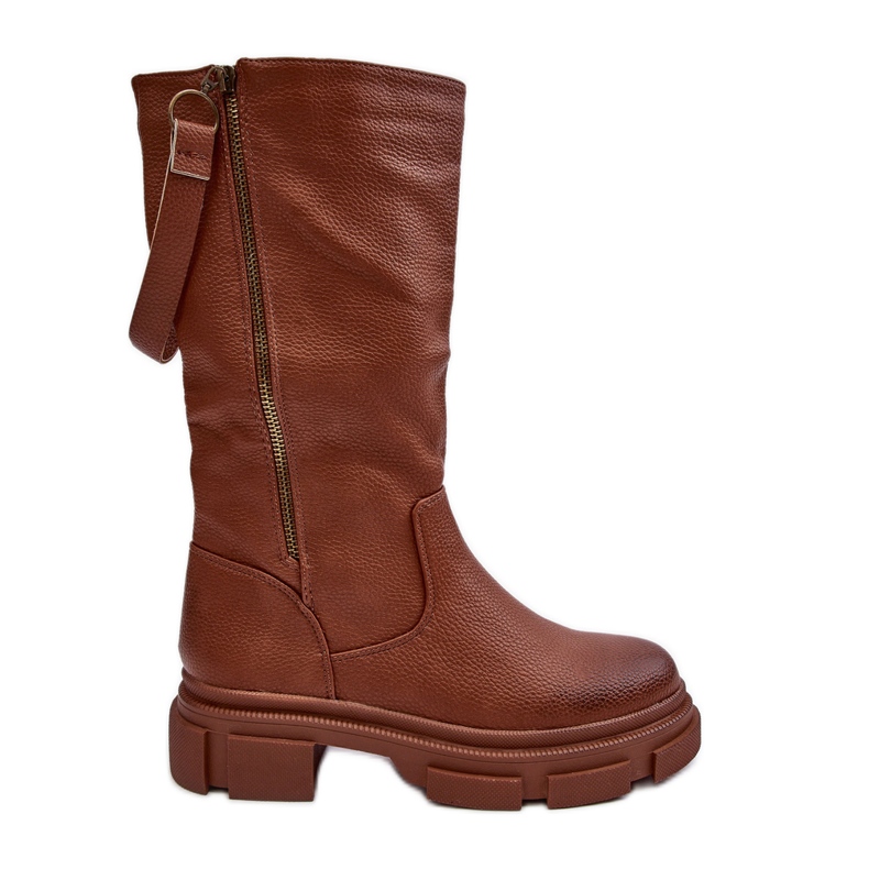 PS1 Bottes mi-mollet Lizames marron brun