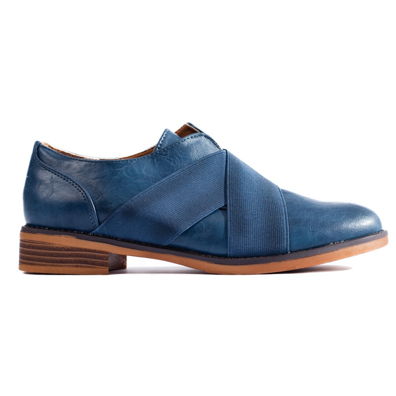 Richelieus slip-on Shelovet bleus avec élastique Richelieus slip-on Shelovet bleus avec élastique