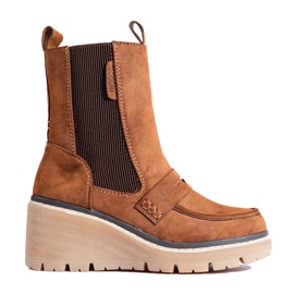 Bottines en daim marron Shelovet brun