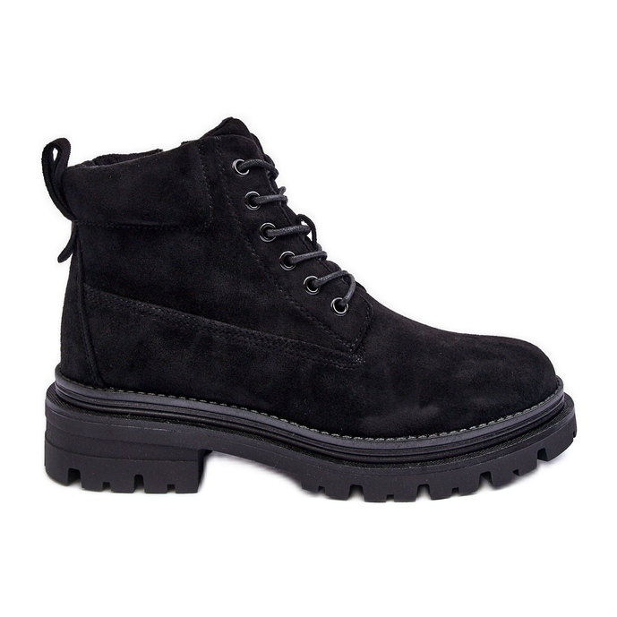 PM1 Bottines isolées Trappers en daim noir Alden le noir