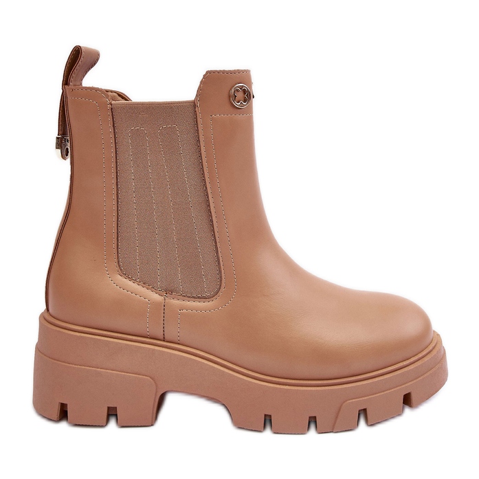 PS1 Bottines Chelsea en cuir pour femmes avec décorations Lobb beiges PS1 Bottines Chelsea en cuir pour femmes avec décorations Lobb beiges