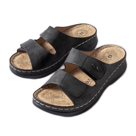 Evento Mules compensées basses Fréchette noires le noir