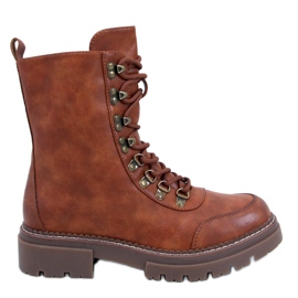 Bottines à lacets Makare Camel brun