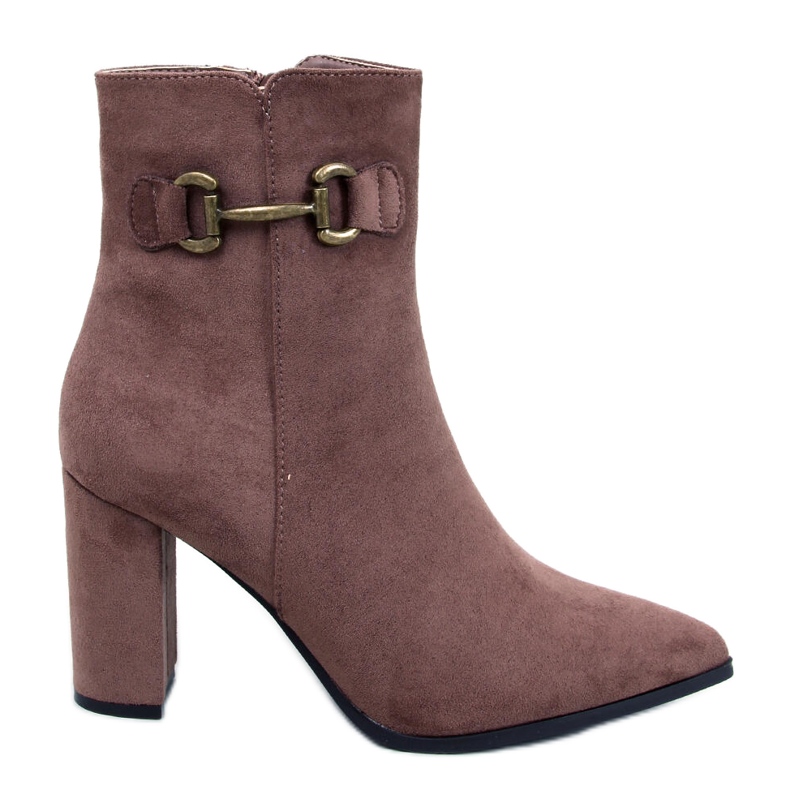 Mahoni Bottines en daim kaki brun