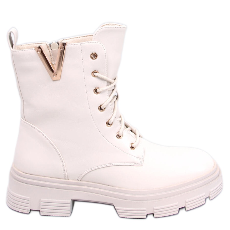 Clend Bottines à lacets militaires beiges Clend Bottines à lacets militaires beiges