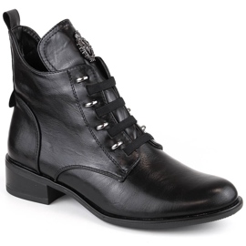 Bottes femme isolées noires à talons plats Jezzi le noir