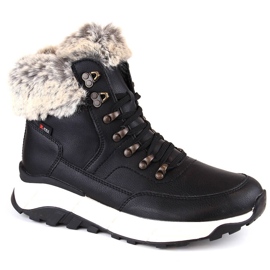 Bottines femme imperméables en cuir isolées avec de la laine, noires Rieker W0063-00