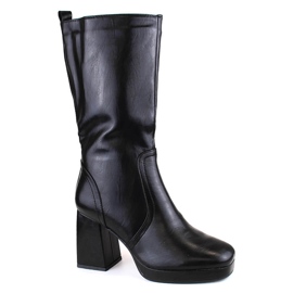 Bottines femme à talons hauts avec élastique, isolées noir Jezzi RMR2288-5