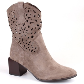 Santiags ajourées femme, non isolées, beige Jezzi ASA217-4 Santiags ajourées femme, non isolées, beige Jezzi ASA217-4