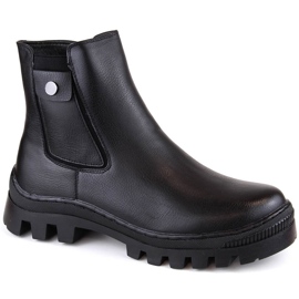 Bottines trapèze isolées femme Potocki noires avec poche