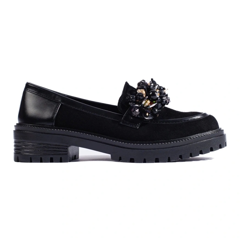 Mocassins en daim noir pour femmes de Shelovet le noir