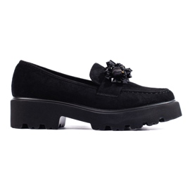 Mocassins femme Shelovet en daim noir le noir