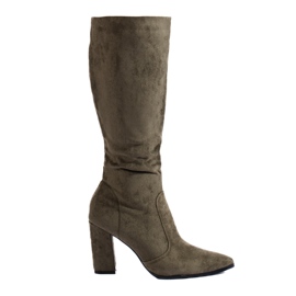 Bottines pointues femme Shelovet vert foncé