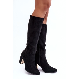 Cuissardes en daim noires à talons hauts Kilrenita le noir