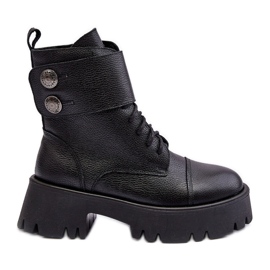 Lemar Anceria Bottes de travail en cuir pour femme Noir
