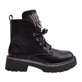 PS1 Bottes de travail basses Melenope noires avec décoration de bijoux