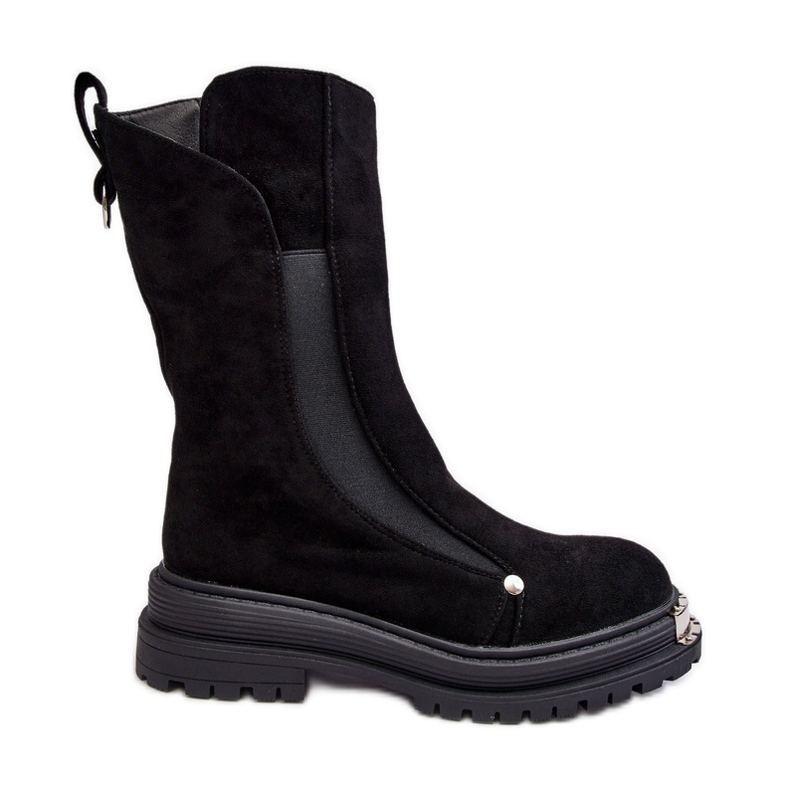 PS1 Bottines Plates Isolées En Daim Noir Palimra le noir