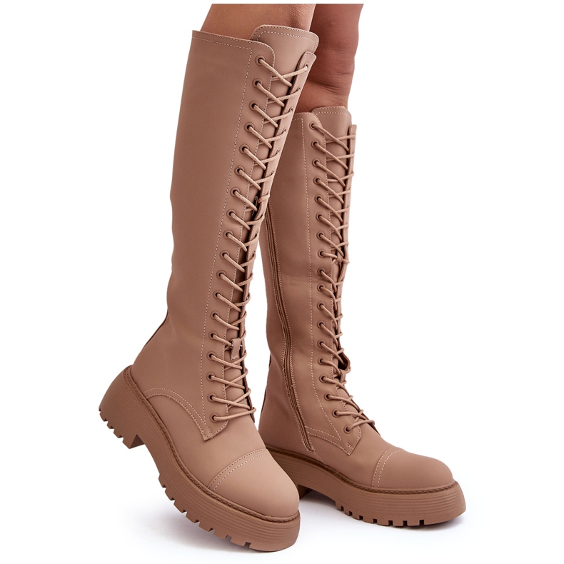 PS1 Cuissardes chaudes à lacets, beige foncé, Bergdis