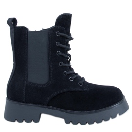 Franti Bottines Chelsea à lacets noires le noir Franti Bottines Chelsea à lacets noires le noir