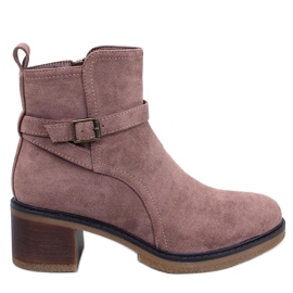 Bottes à talons larges Aretha Kaki beige