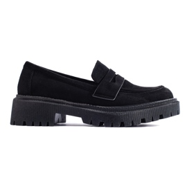 Mocassins femme Shelovet en daim noir le noir
