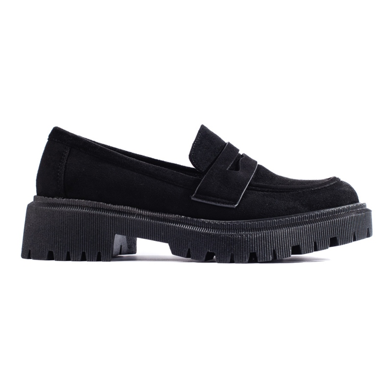 Mocassins femme Shelovet en daim noir le noir