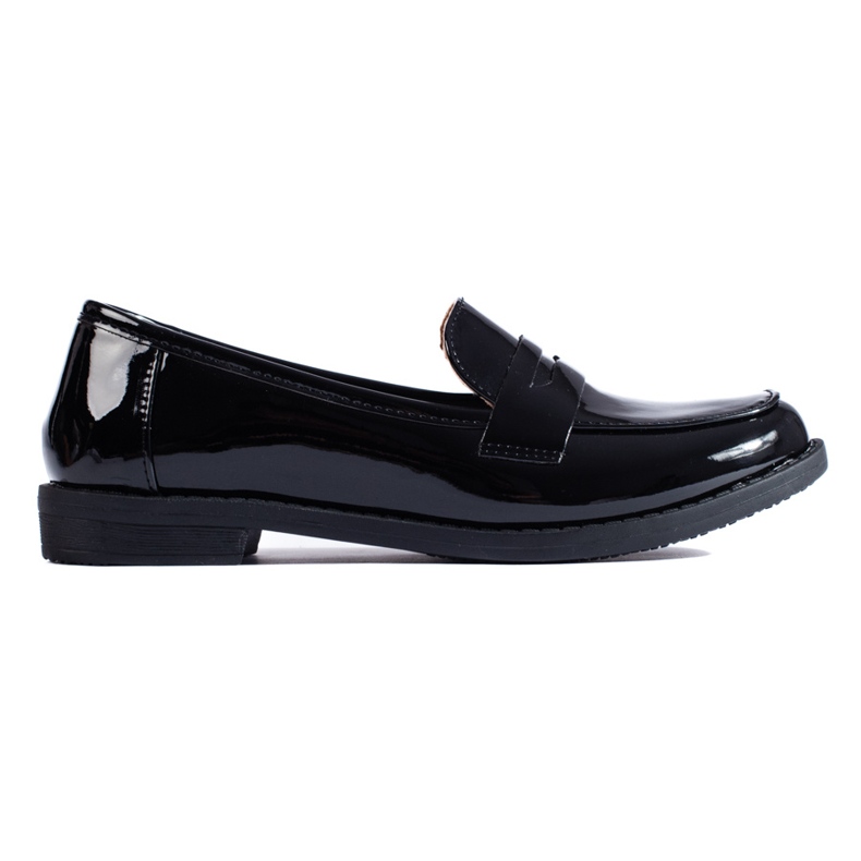 Mocassins classiques pour femmes en cuir verni Shelovet le noir Mocassins classiques pour femmes en cuir verni Shelovet le noir