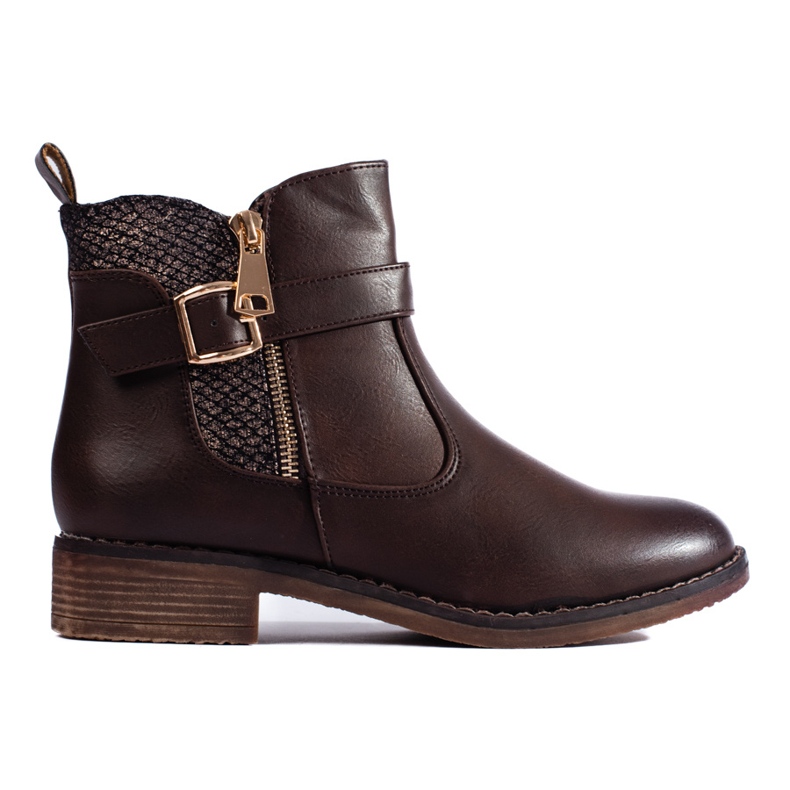 Bottines plates Shelovet marron brun Bottines plates Shelovet marron brun