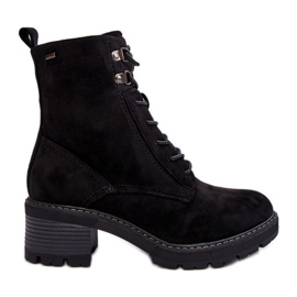 PS1 Bottines à lacets à talons bas pour femmes noires par Adinail le noir