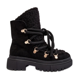PS1 Bottes De Neige Pour Femmes Avec Fixation Noir Shala