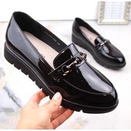 Chaussures compensées confortables pour femmes vernies noires de T.Sokolski