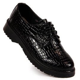 Chaussures richelieu laquées femme, noires, T.Sokolski J23-324