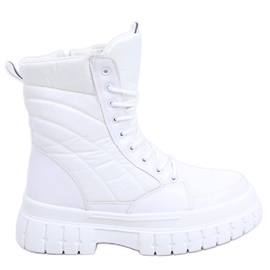 Bottines plates à lacets Barkin Blanco blanche