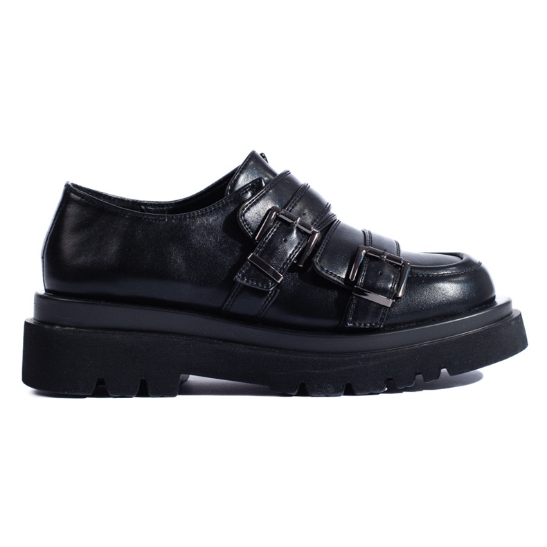 Chaussures noires à semelle épaisse Shelovet le noir