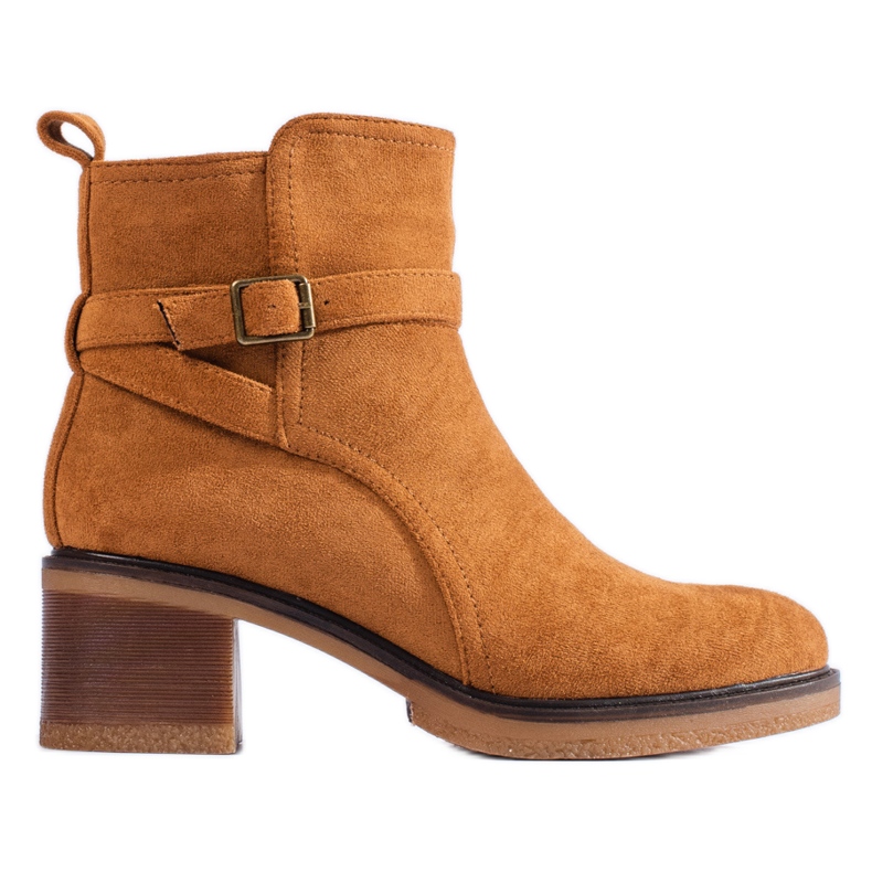 Bottines Shelovet en daim camel brun