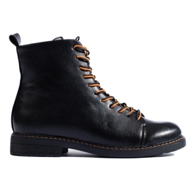 Bottines de travail à lacets femme Vinceza noires