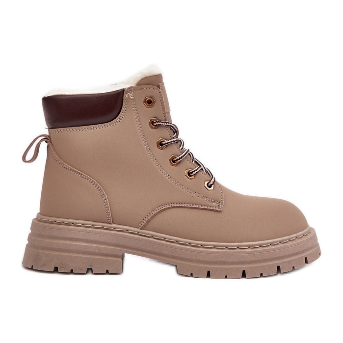 Trappeurs isolés en fourrure pour femmes, Fenan beige foncé