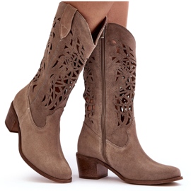 Lewski Shoes Santiags Daim Ajouré Beige Foncé Lewski 3320 Lewski Shoes Santiags Daim Ajouré Beige Foncé Lewski 3320