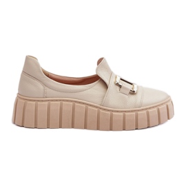Lewski Shoes Chaussures en cuir pour femmes sur la plateforme Beige Lewski 3398 Lewski Shoes Chaussures en cuir pour femmes sur la plateforme Beige Lewski 3398