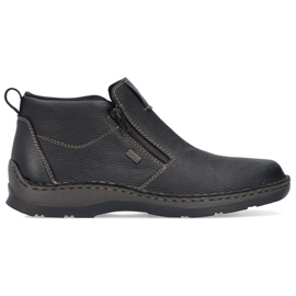 Bottines isolées en cuir pour hommes avec fermetures éclair, noir Rieker 05398-00 le noir