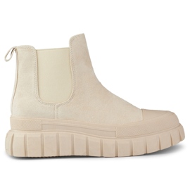 Bottines Chelsea femme sport beige clair
