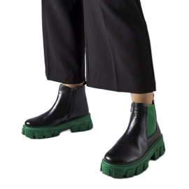 Bottines Petronio massives noires et vertes