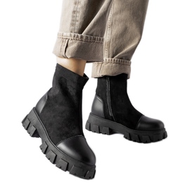 Travailleurs en éco-daim noir avec bande de roulement Milo B026-17 noire