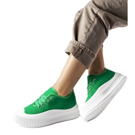 Baskets à plateforme Rina vertes Baskets à plateforme Rina vertes