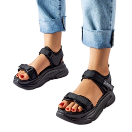 Sandales de sport noires sur la plateforme Tampa