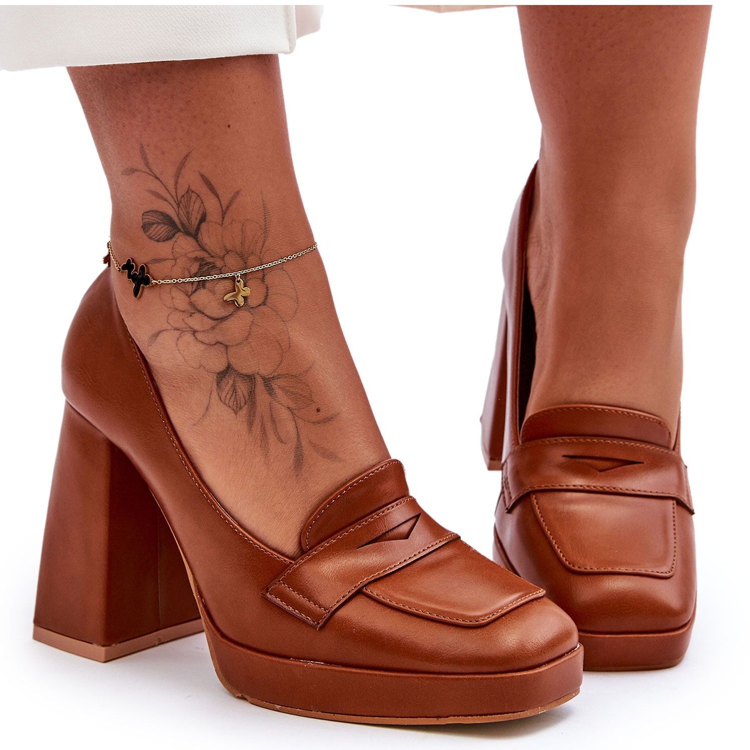 Escarpins sales cuir camel