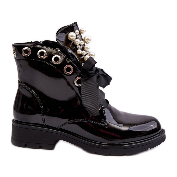 Bottines shop laque noir